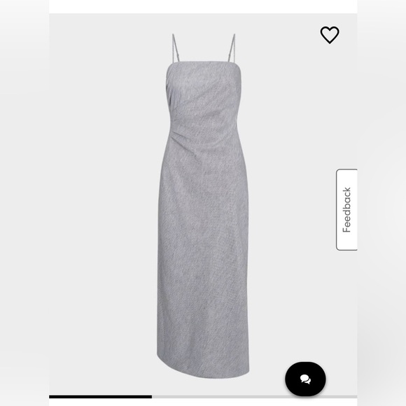 Vince Dresses & Skirts - Vince Ticking Stripe Drape Front Strapless Linen-Blend Dress Size 10 *Flaw